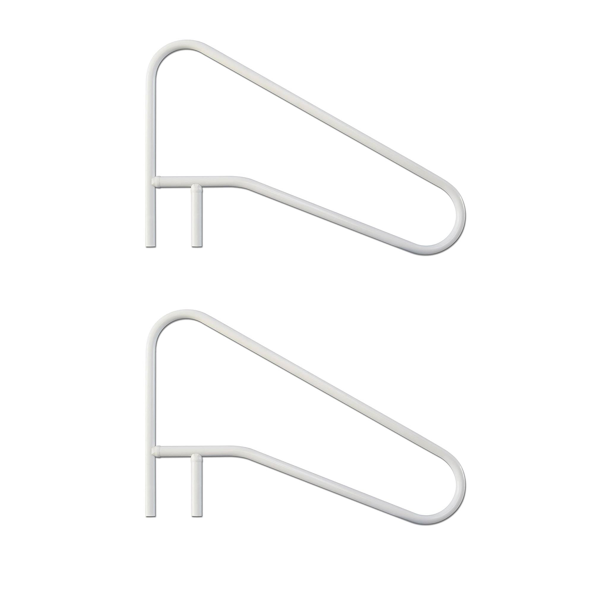 Saftron 3 Bend Weather Resistant In Water Polymer Pool Handrail, White (2 Pack)