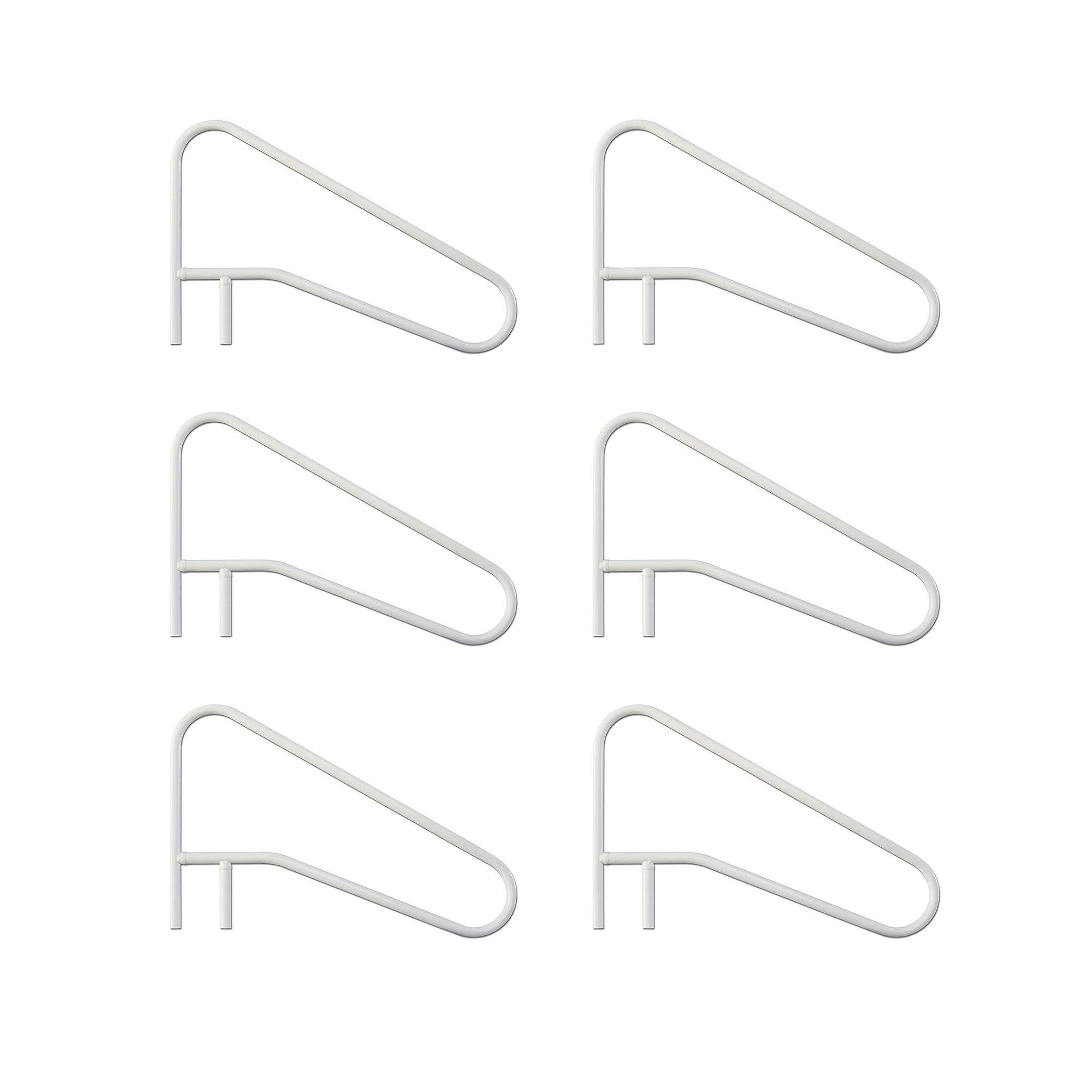 Saftron 3 Bend Weather Resistant In Water Polymer Pool Handrail, White (6 Pack)