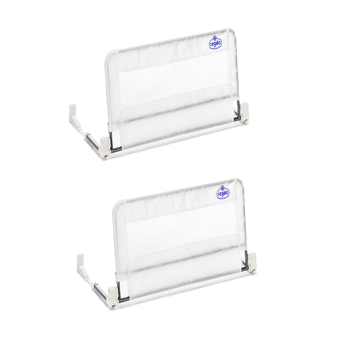 Regalo Swing 33 Inch Convertible Mesh Crib Safety Railing, White (2 Pack) - VMInnovations