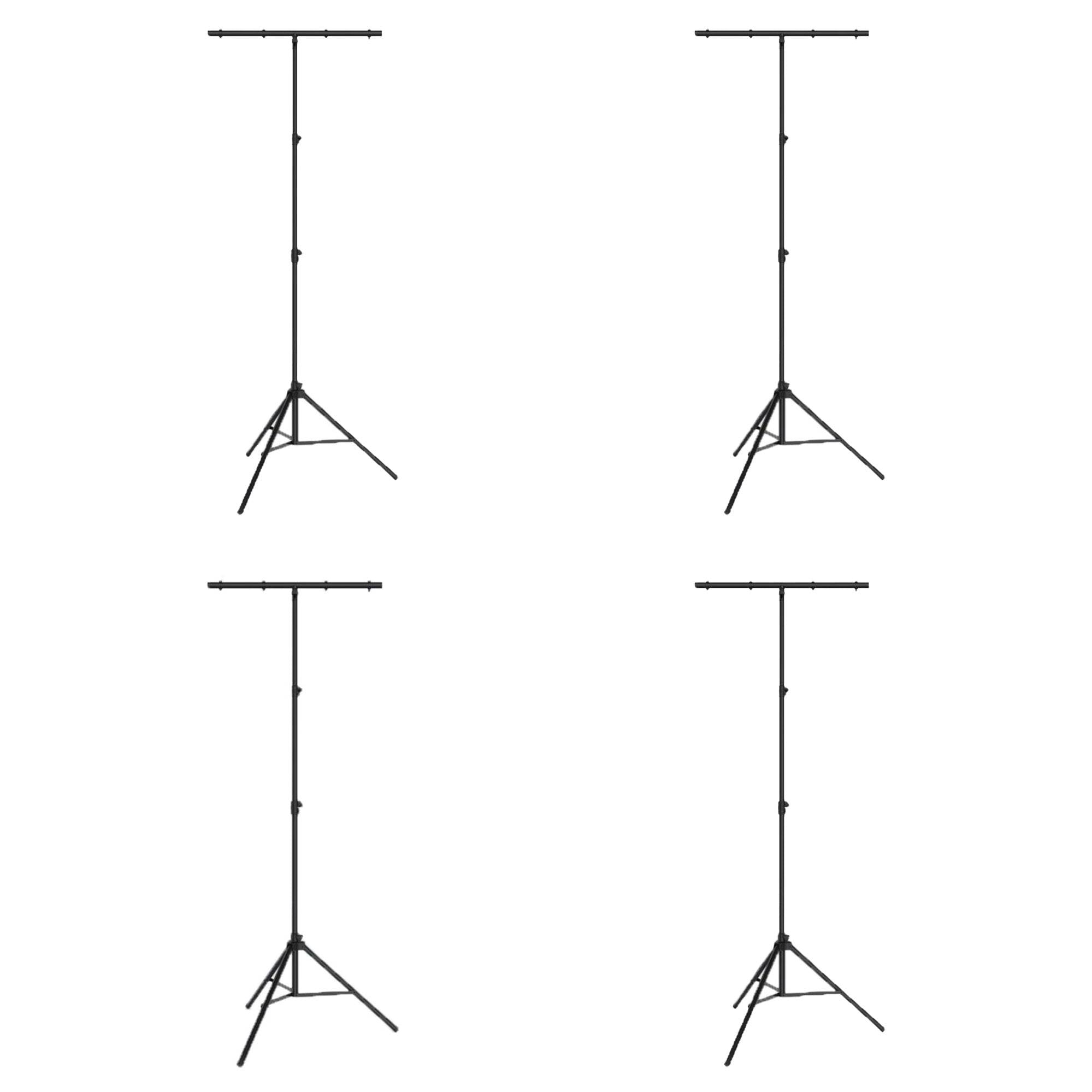 Chauvet DJ CH-03 Portable Heavy Duty T Bar Tripod Truss Light Stand (4 Pack)