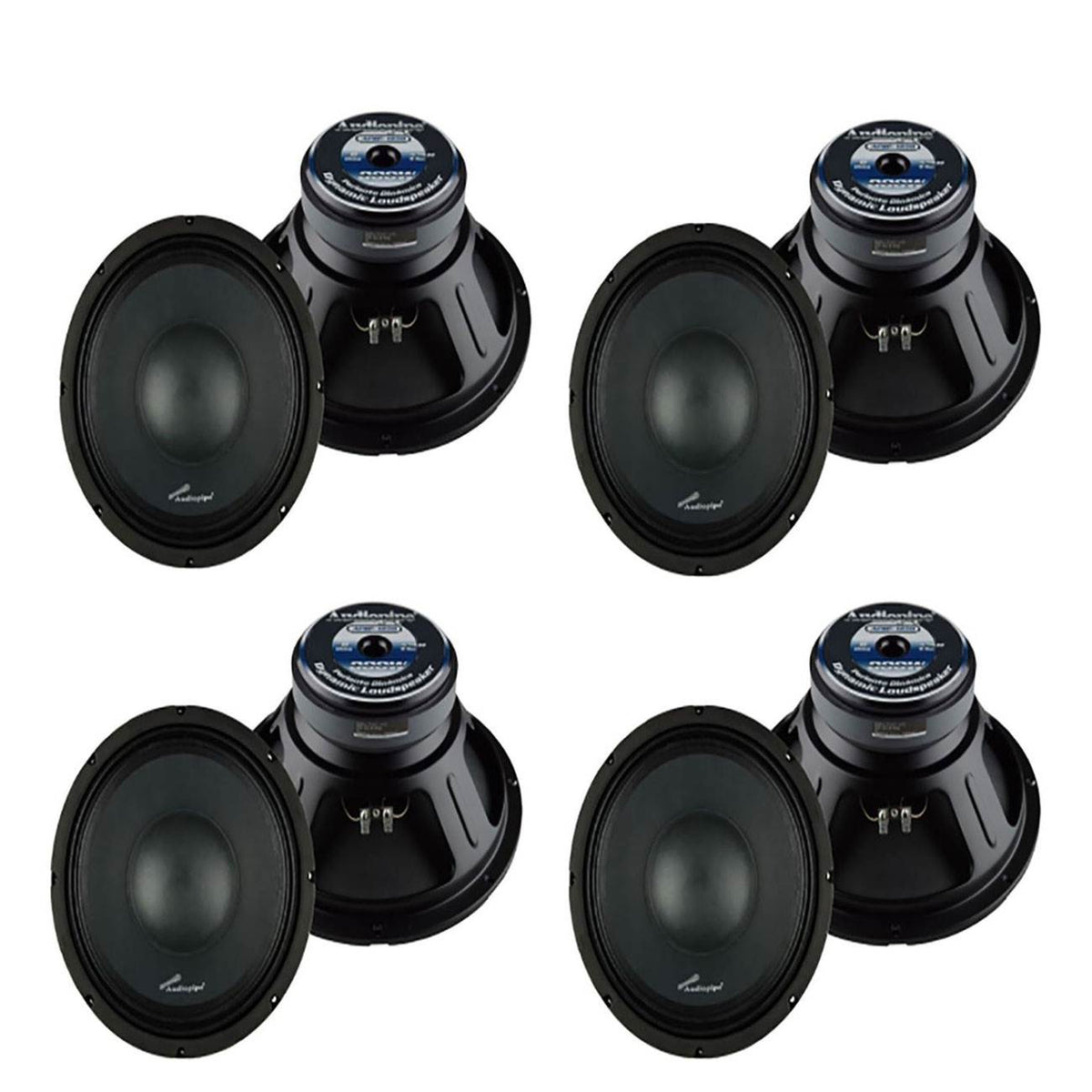 Audiopipe 12 Inch 800 Watt Dynamic Mid Range Car Audio Loudspeaker (4 Pack)