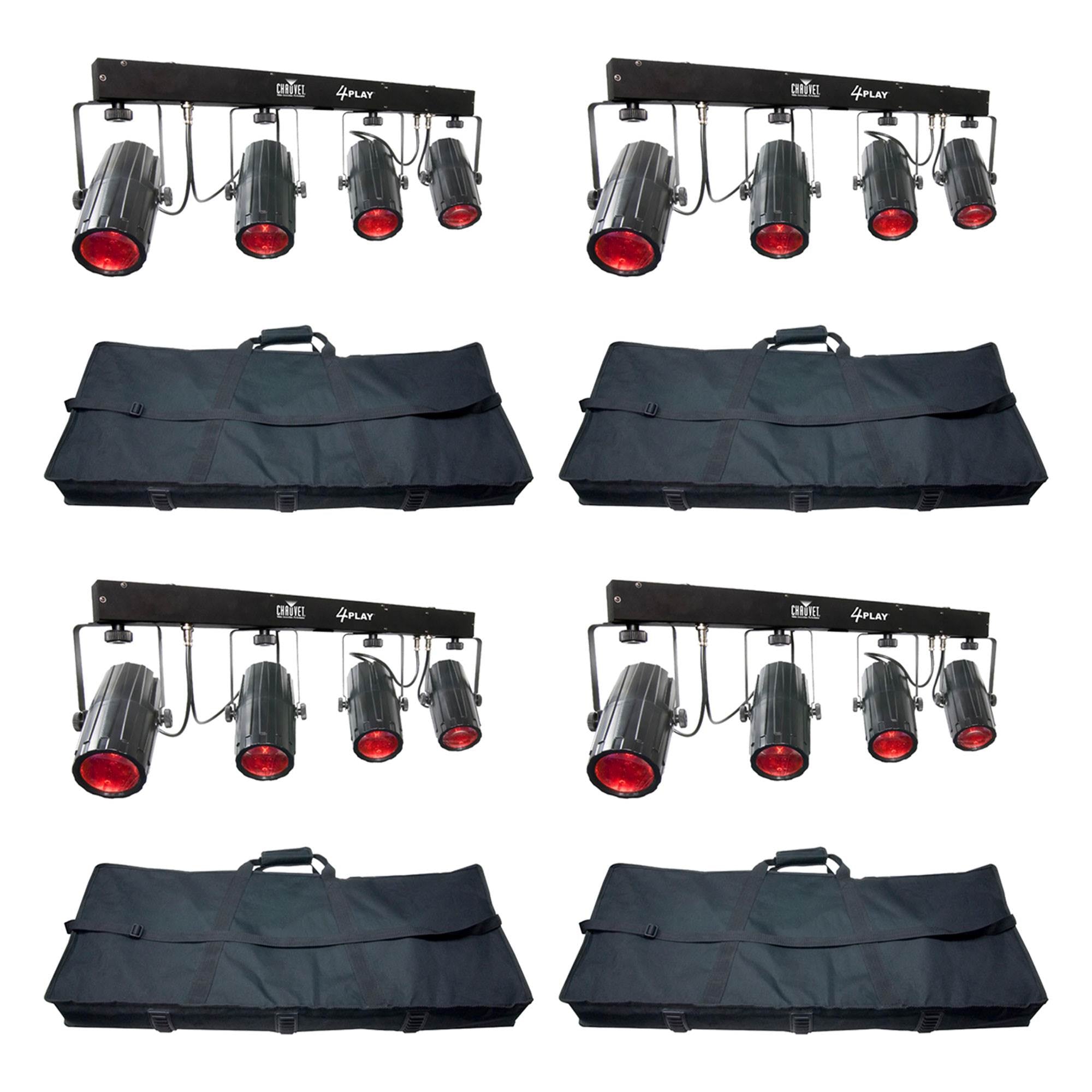 Chauvet 4PLAY LED DMX Moonflower Novelty Light Beam Bar System with Bag (4 Pack)