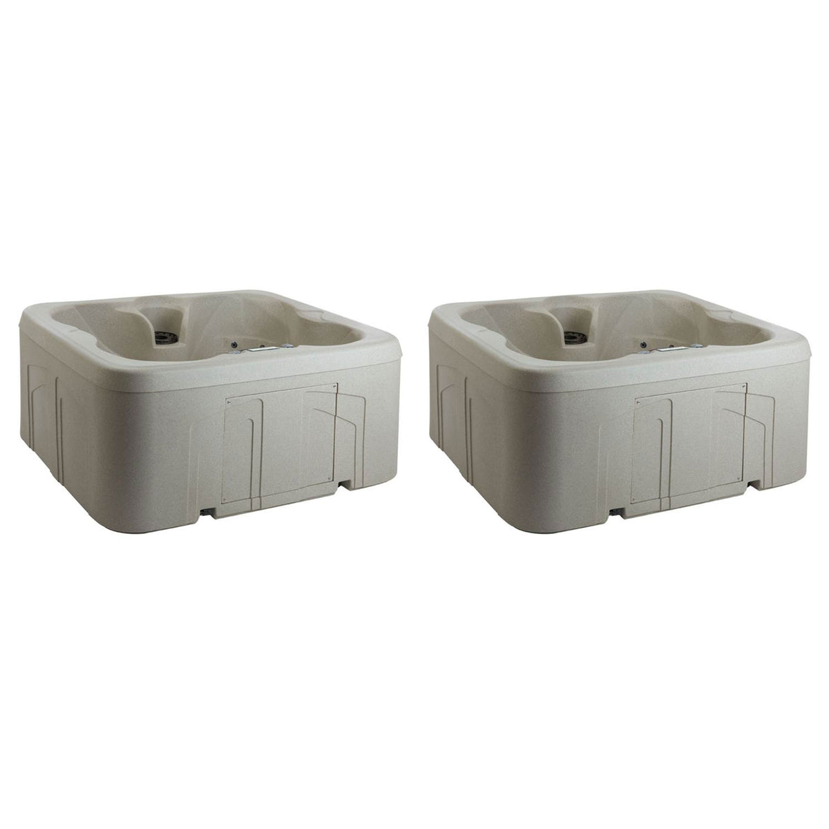 Lifesmart Spas Rock Solid 4-Person Plug & Play Hot Tub Spa with Cover (2 Pack)