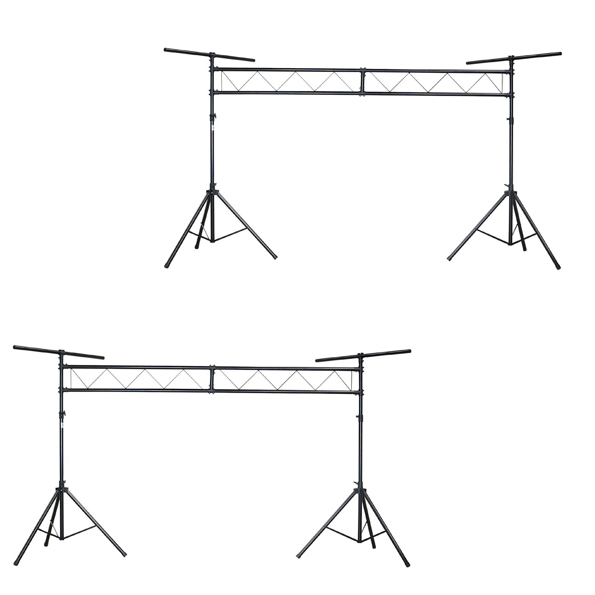 Chauvet 10 Ft Portable DJ Trussing & T Bar Light Stand, 200 Lb Capacity (2 Pack)