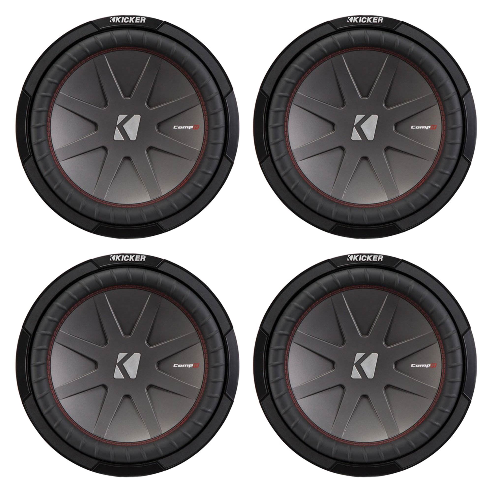 Kicker 43CWR124 12 Inch 1000 Watt 4 Ohm DVC Car Audio Stereo Subwoofer (4 Pack)