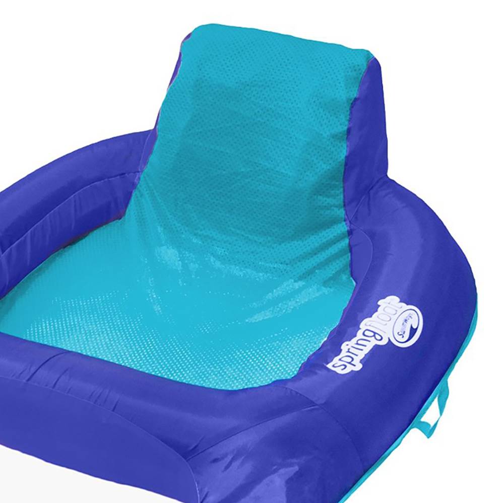 SwimWays Spring Float Recliner XL Inflatable Pool Float Lounger, Blue (6 Pack)