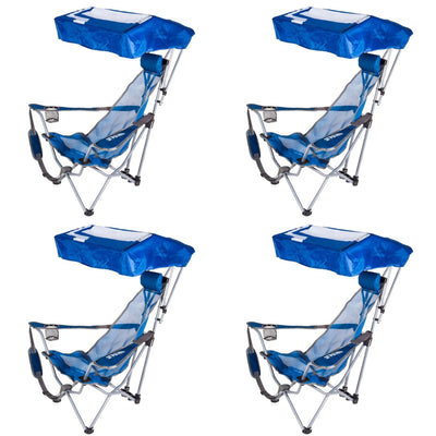 Kelsyus Backpack Beach Portable Camping Folding Lawn Chair with Canopy (4 Pack)