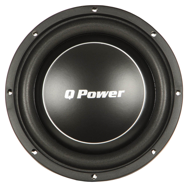 Q Power Deluxe 10 Inch Shallow Mount 1000 Watt Flat Car Subwoofer (4 Pack)