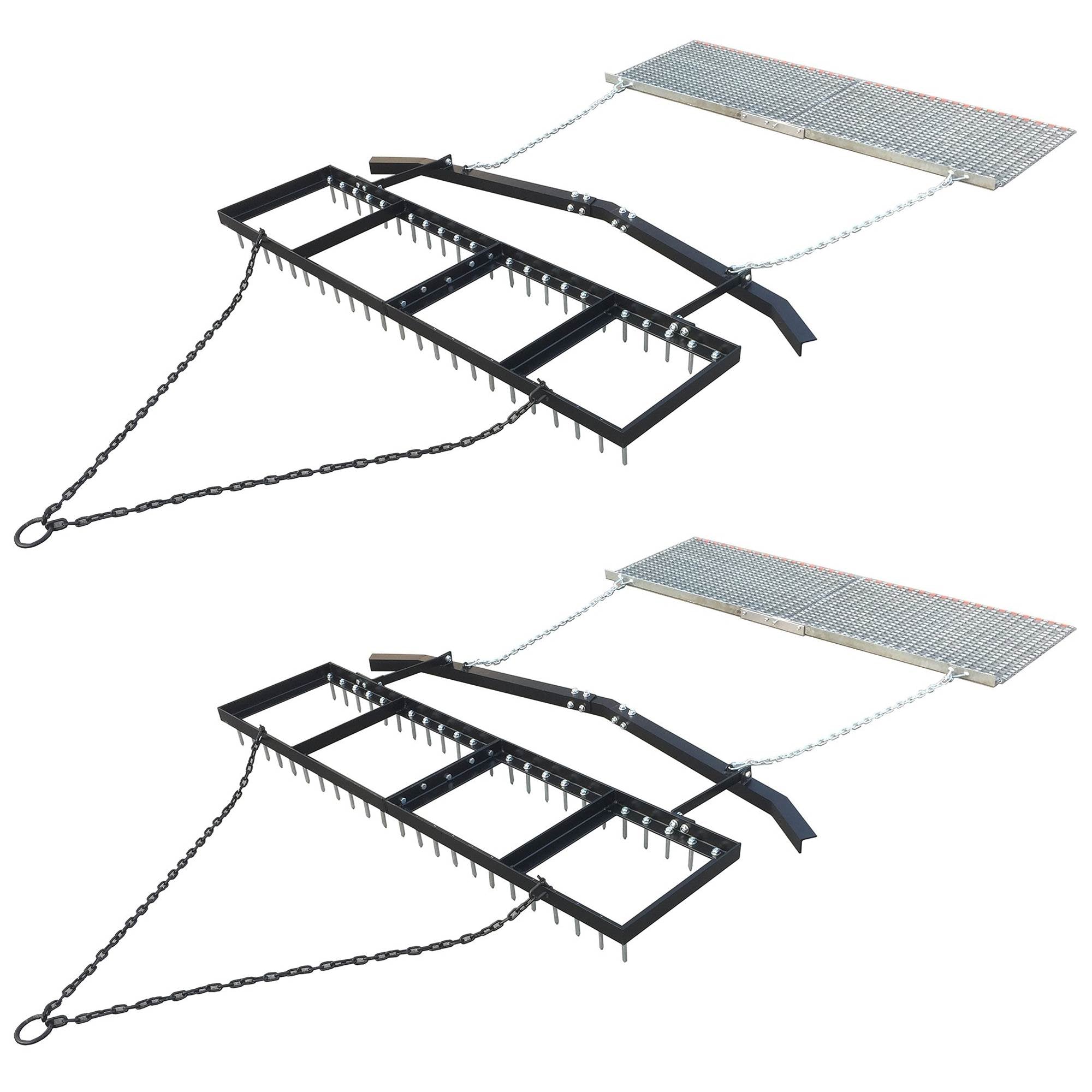 Yard Tuff 6' Spike Drag w/ Surface Leveling Bar & Drag Mat for ATV/UTVs (2 Pack) - VMInnovations