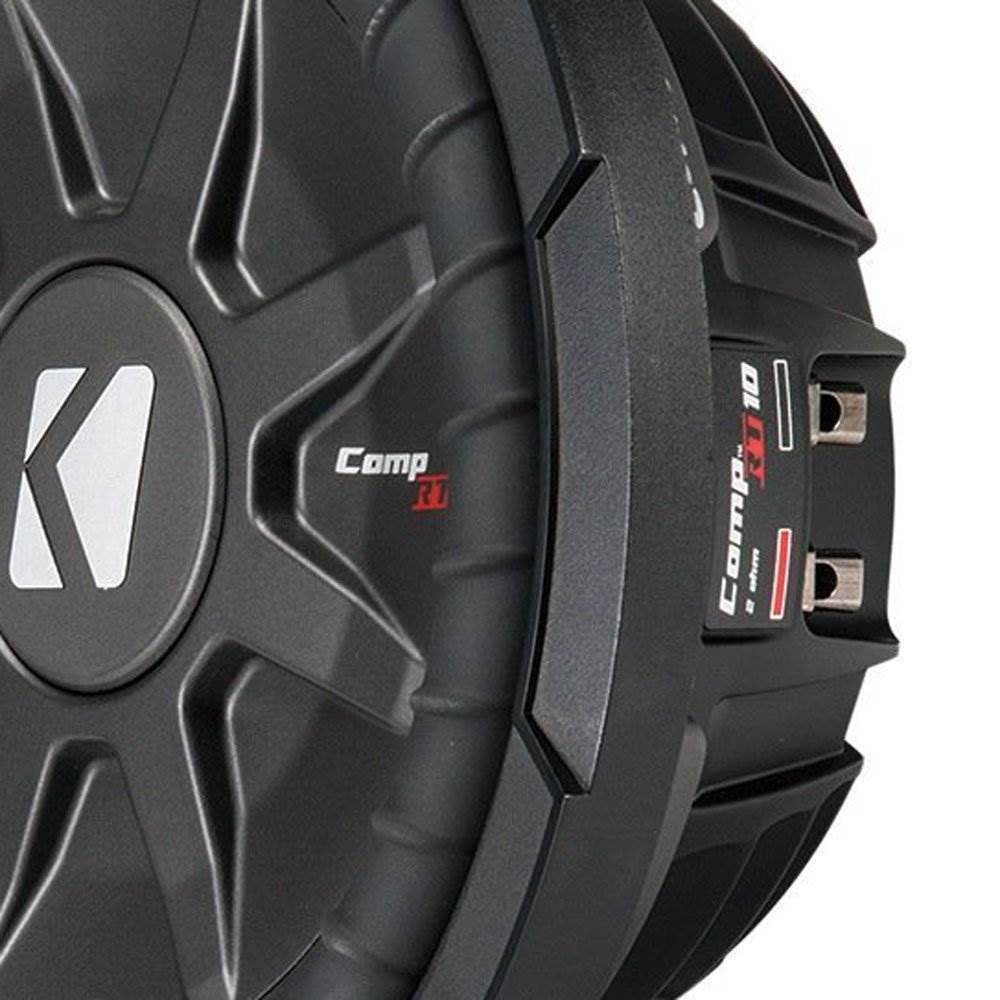 Kicker CompRT 10 Inch 800 Watt Max Dual 2 Ohm Slim Car Subwoofer (4 Pack)