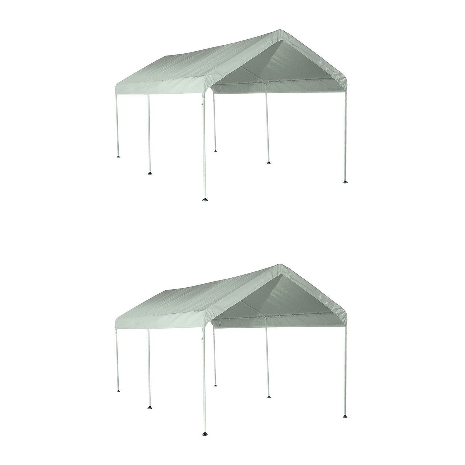 ShelterLogic Max AP 10'x20' Straight 6 Leg Large Outdoor Pop Up Canopy (2 Pack)