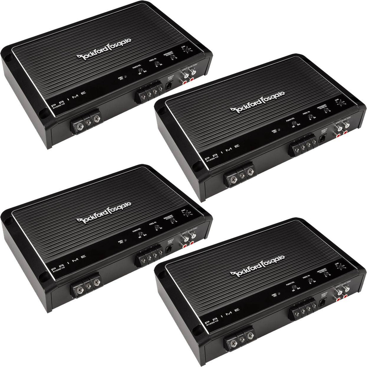 Rockford Fosgate 1200 Watt Class-D Monoblock Car Audio Amplifier (4 Pack)