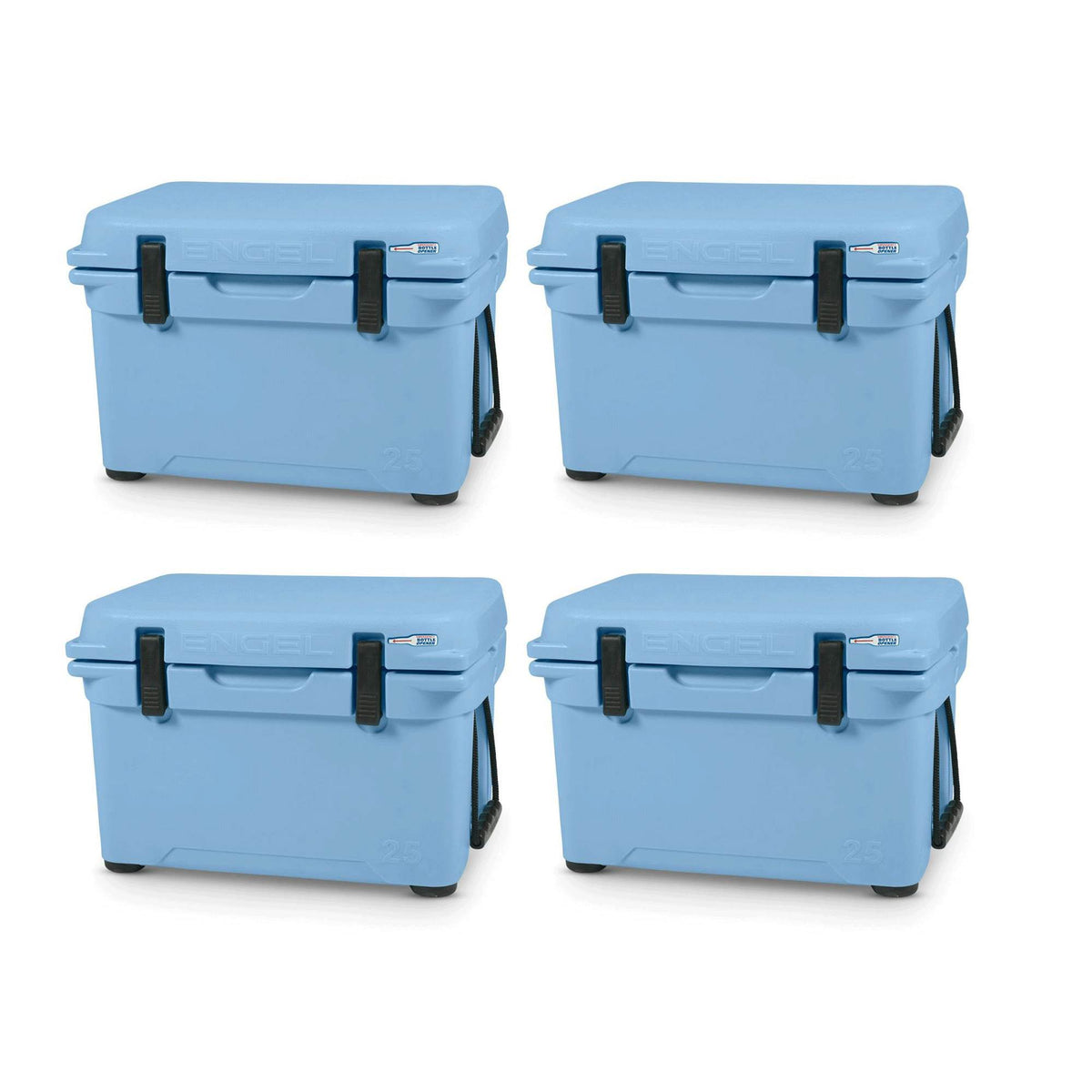Engel 5.2 Gallon High Performance Roto Molded Ice Cooler, Arctic Blue (4 Pack)