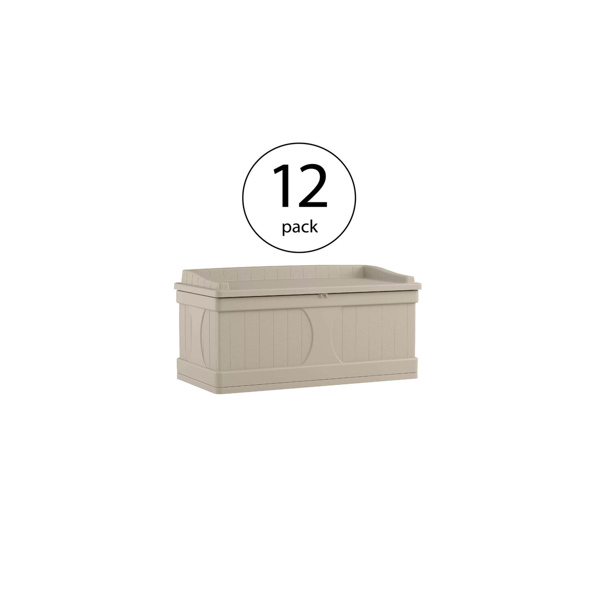Suncast 99 Gallon Deck Patio Box and Bench with Seating Capacity for 2 (12 Pack)