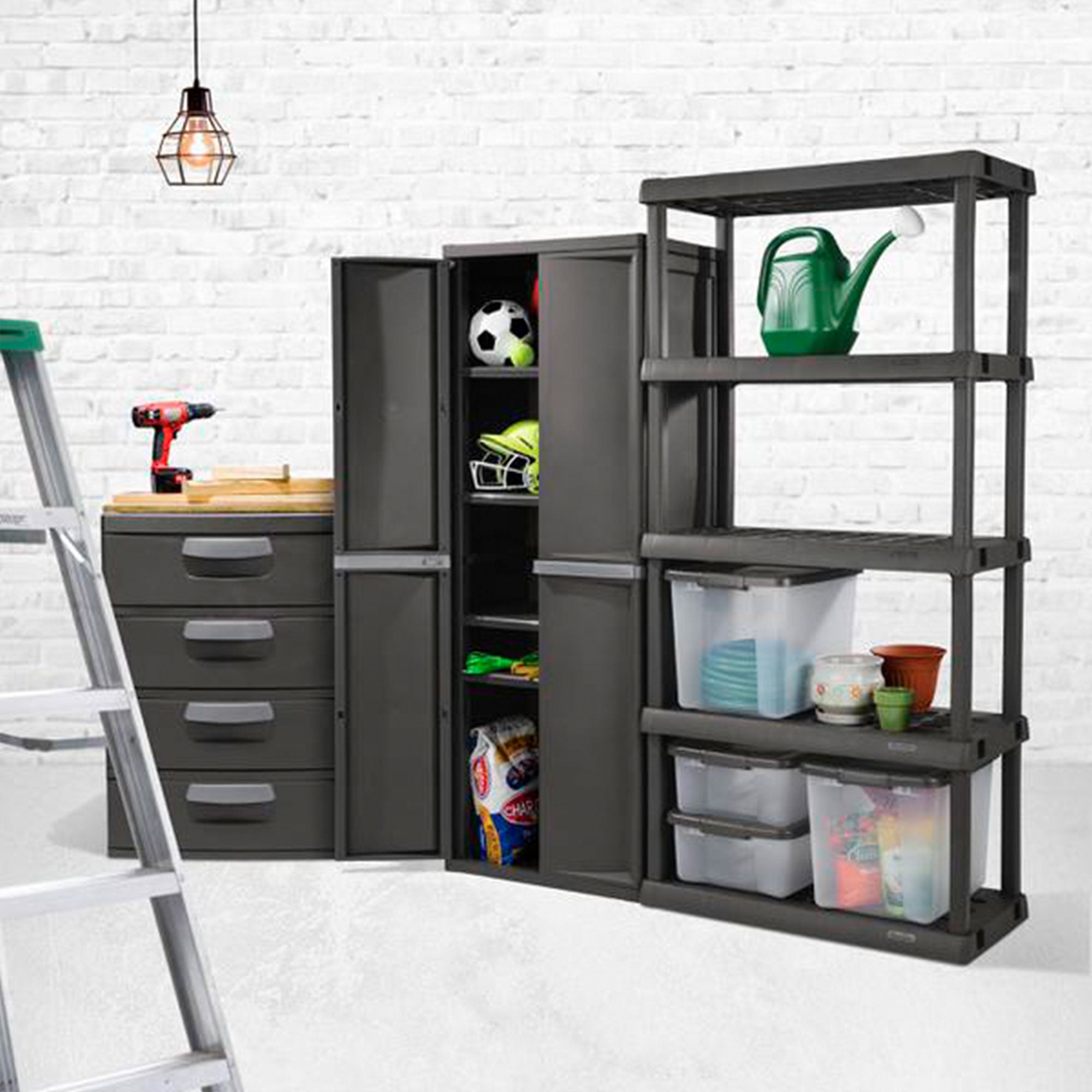 Sterilite 4-Drawer Heavy-Duty Gray Storage Unit With Black Handles (6 Pack) - VMInnovations