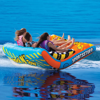 Sportsstuff Inflatable Rock N' Tow 3 Rider Towable Boat and Lake Tube (2 Pack)