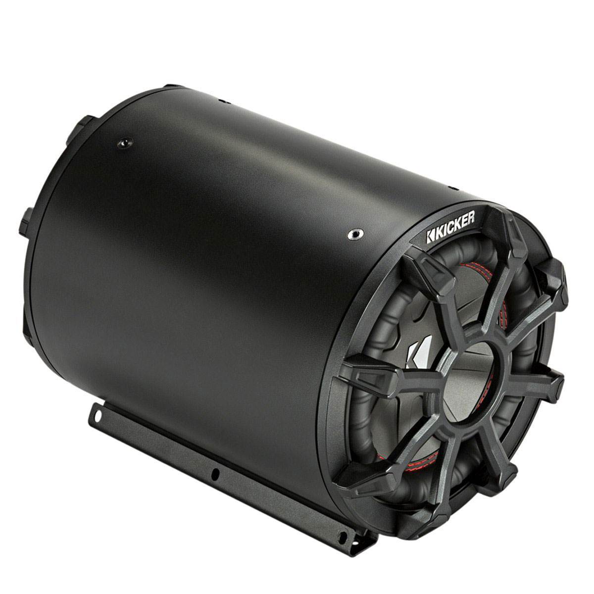 Kicker Car Audio Tube Enclosure w/ 8 Inch 2 Ohm Subwoofer and Grill (2 Pack)