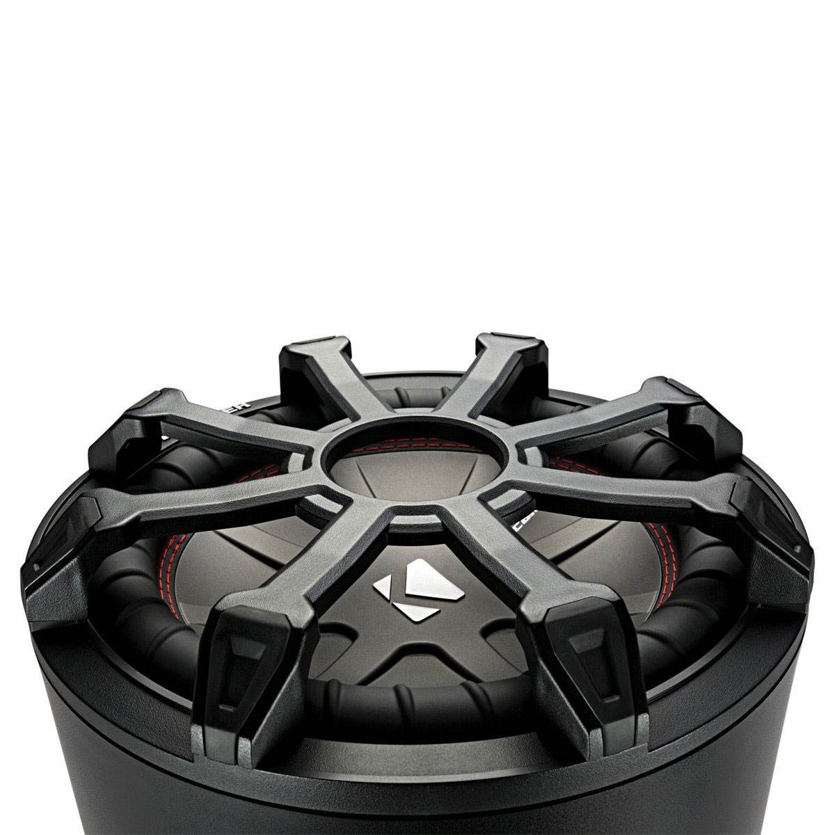 Kicker Car Audio Tube Enclosure w/ 8 Inch 2 Ohm Subwoofer and Grill (2 Pack)