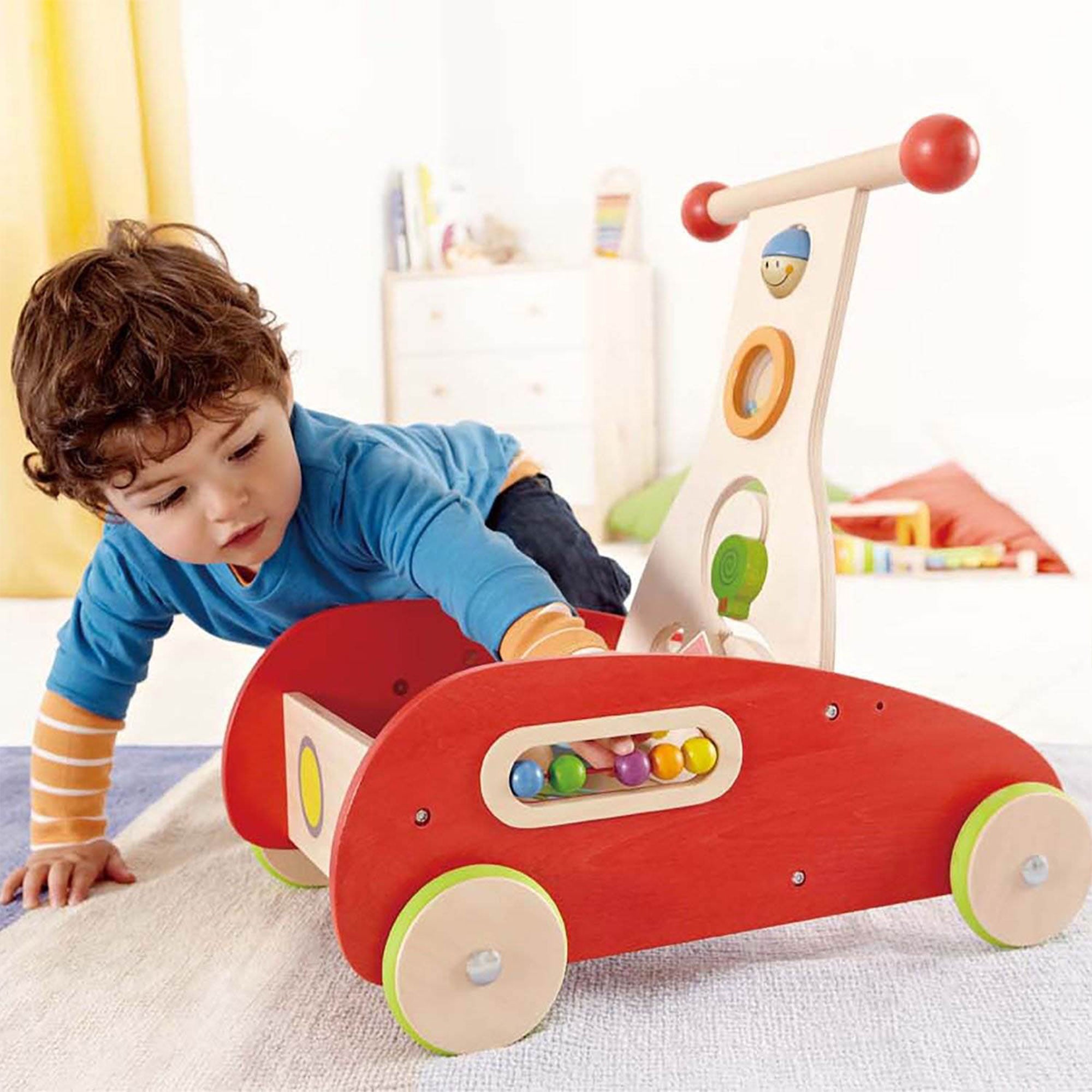 Hape Toys E0370 Toddler Baby Push and Pull Toy Wonder Walker Cart (Used) - VMInnovations