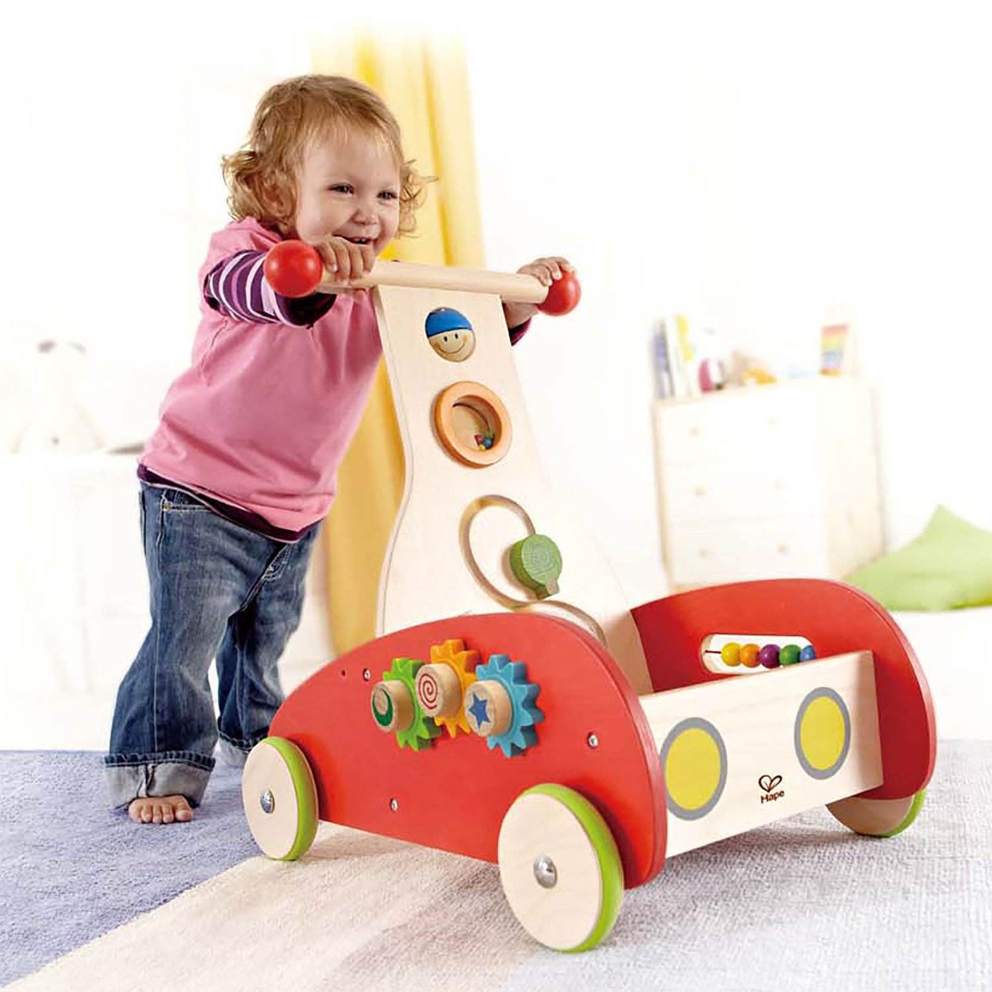 Hape Toys E0370 Toddler Baby Push and Pull Toy Wonder Walker Cart (Used) - VMInnovations