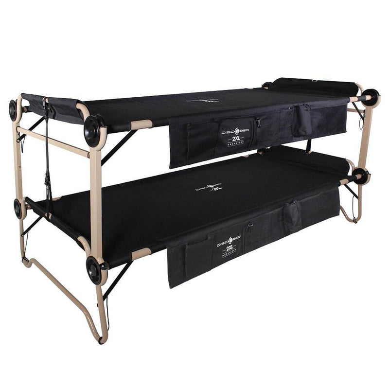 Disc-O-Bed 2XL Cam-O-Bunk Benchable Bunked Double Cot with Organizers (2 Pack)