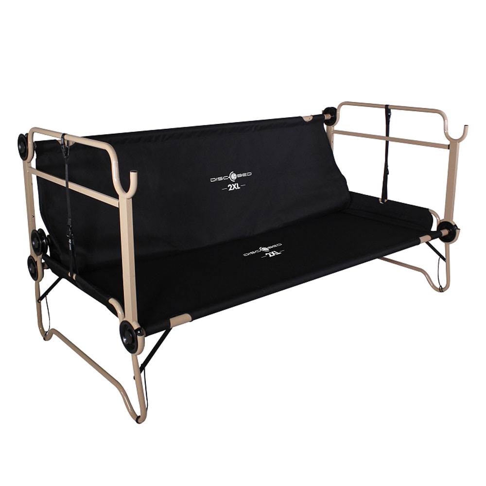 Disc-O-Bed 2XL Cam-O-Bunk Benchable Bunked Double Cot with Organizers (2 Pack) - VMInnovations