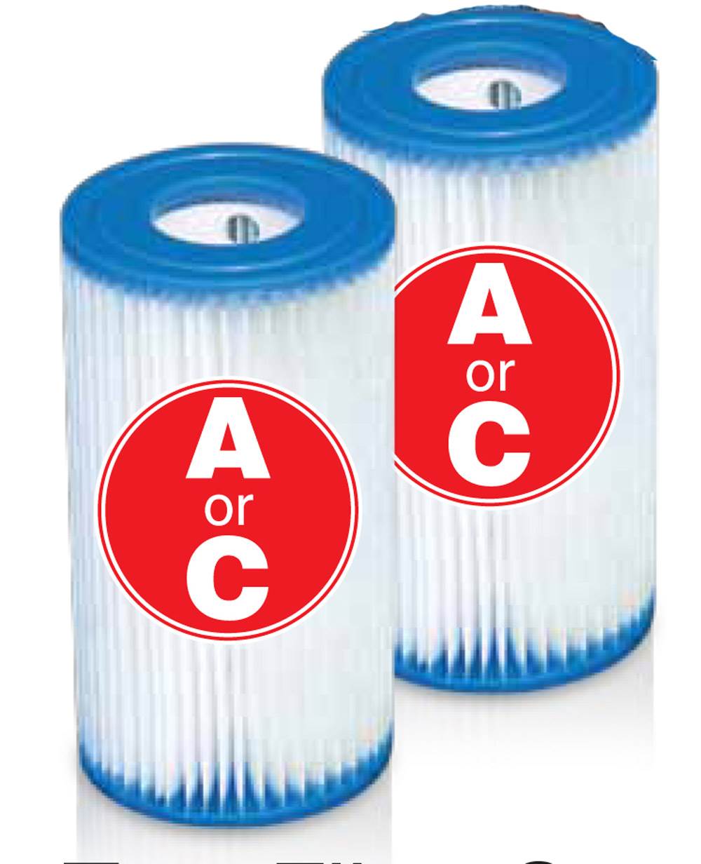 Intex Easy Set Swimming Pool Type A or C Filter Replacement Cartridges (6 Pack) - VMInnovations