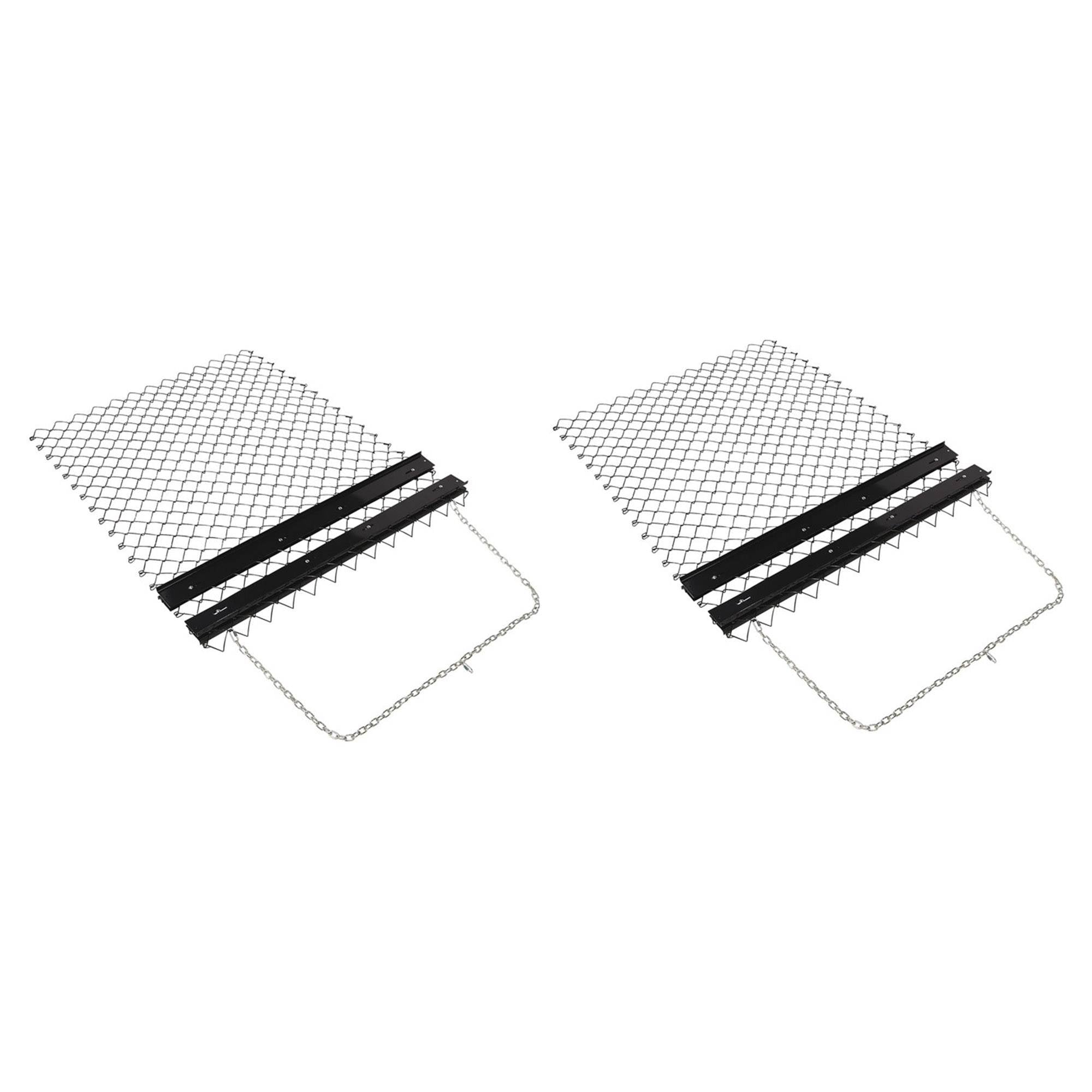 Yard Tuff 5 x 4 Steel Durable Chain Rake Field Leveling ATV Drag Harrow (2 Pack)