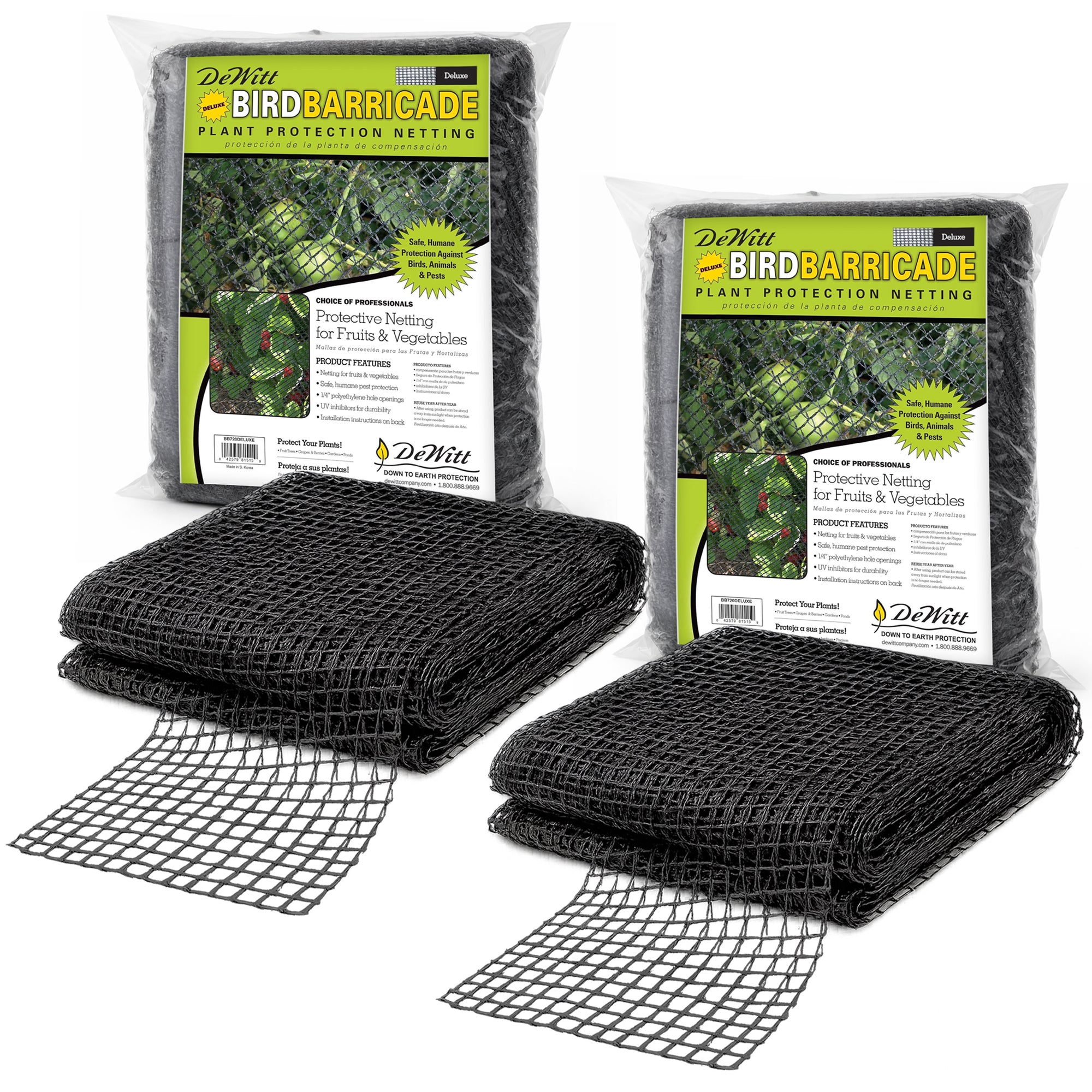 DeWitt 14 Foot Garden Bird Barricade Plant Protector Deluxe Netting (2 Pack)
