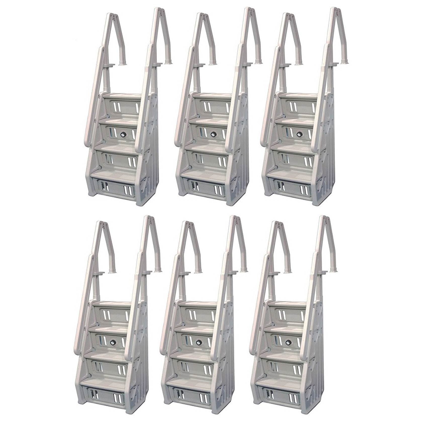 Vinyl Works Deluxe In Step 46 - 60" Above Ground Pool Ladder, White (6 Pack)