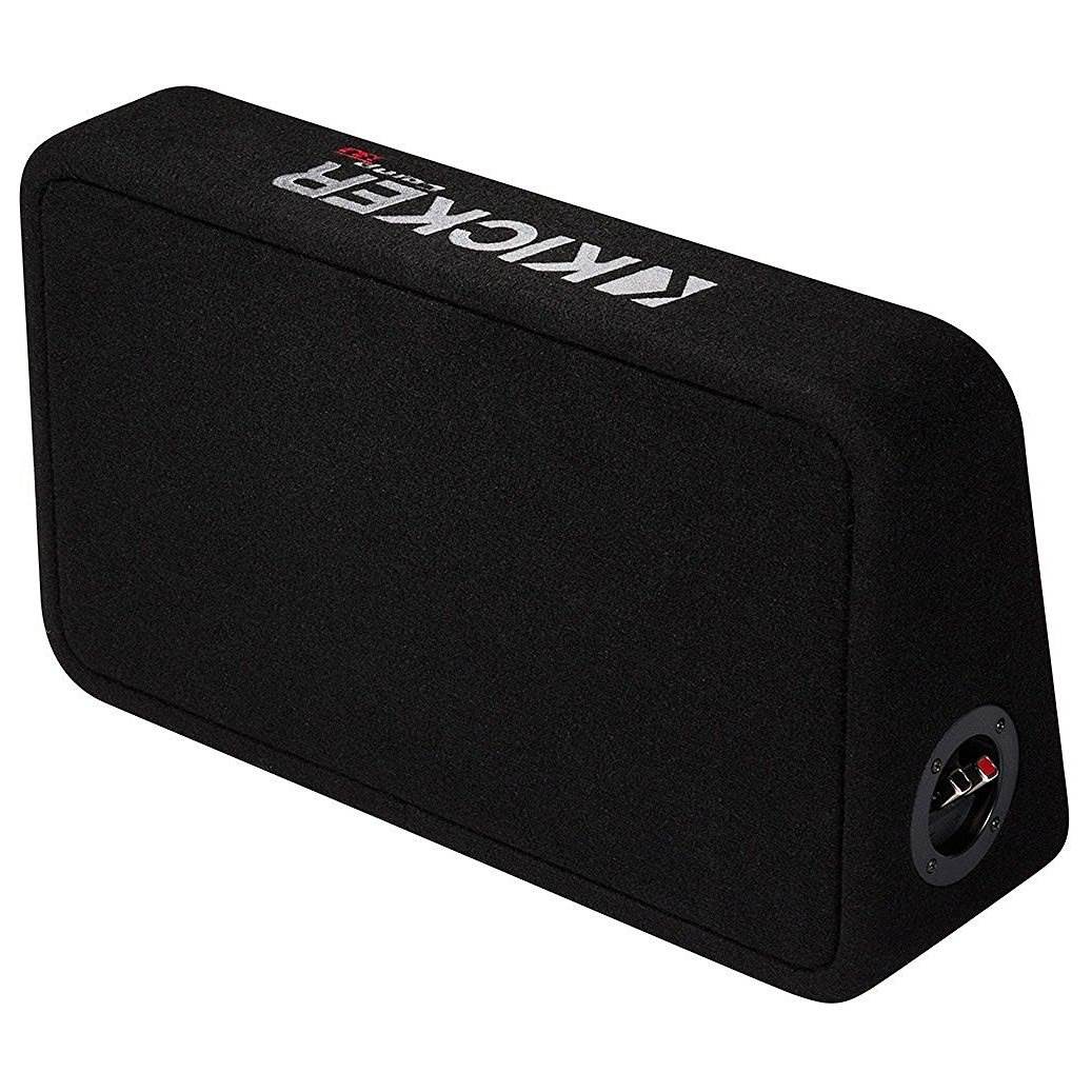 Kicker 600W Dual Loaded 8" 2 Ohm Shallow Sealed Subwoofer Box Enclosure (2 Pack)