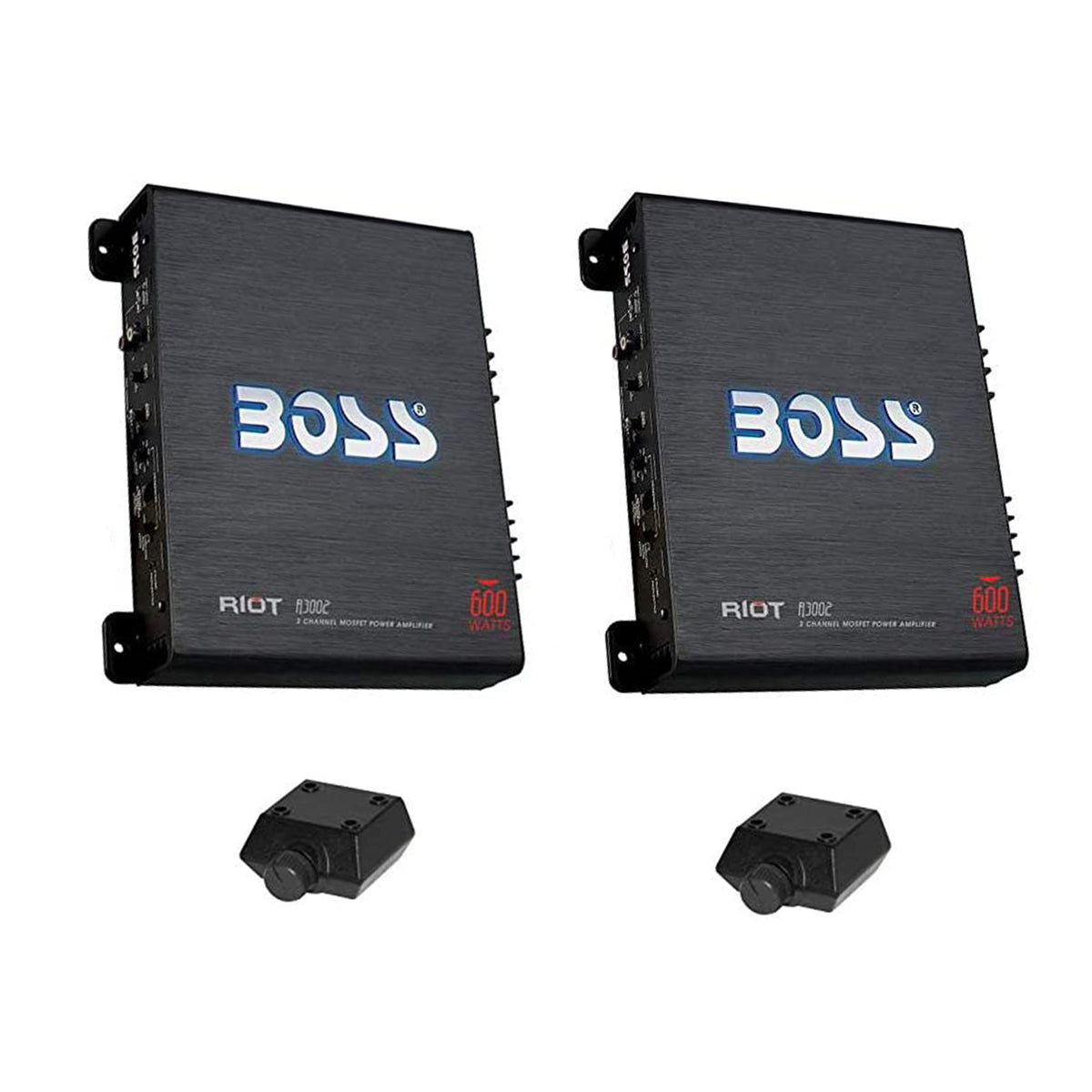 BOSS 600W 2-Channel Ch MOSFET Car Audio Power Amplifier Amp & Remote (2 Pack)