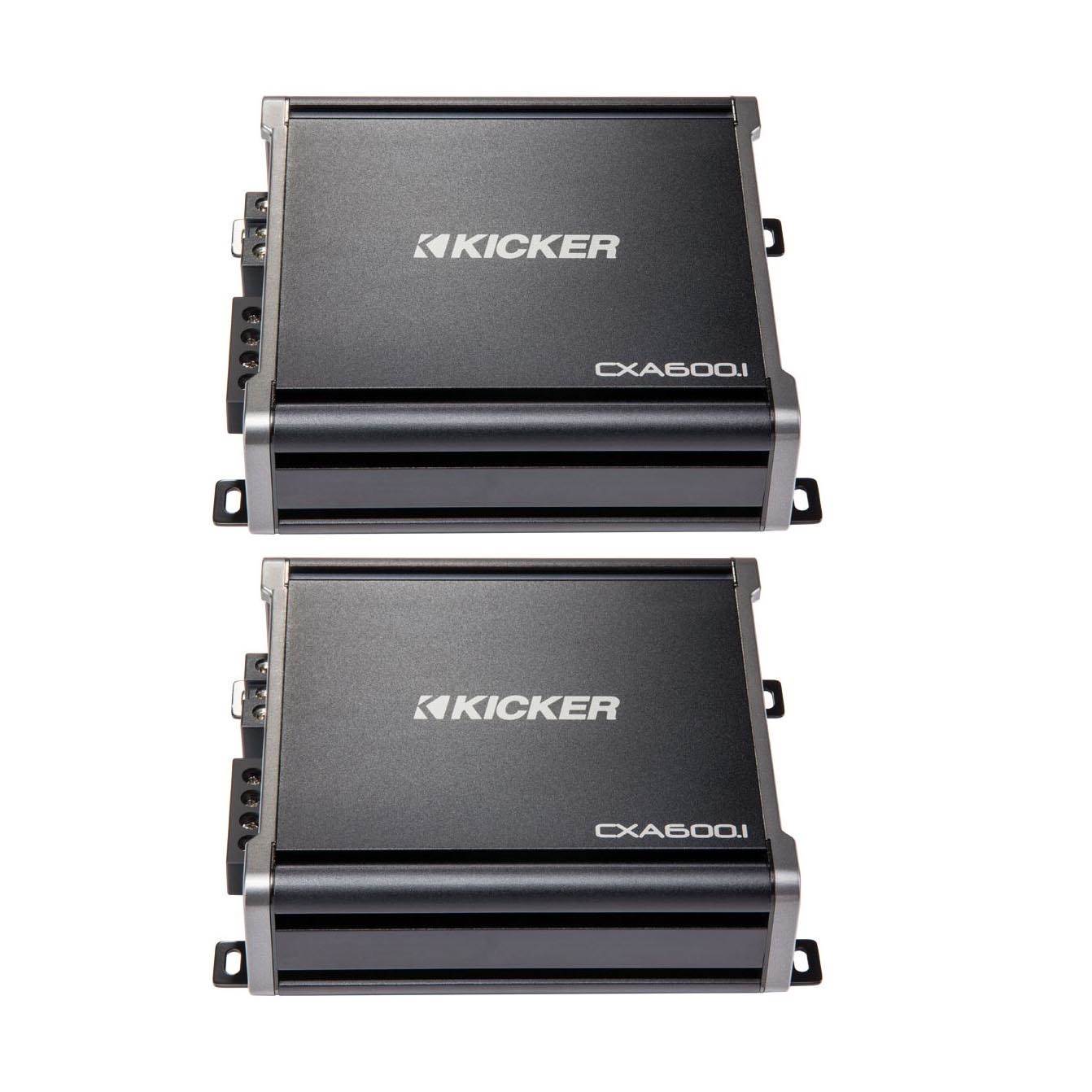 Kicker 43CXA6001 600 Watt RMS Monoblock Amp One Channel Power Amplifier (2 Pack)