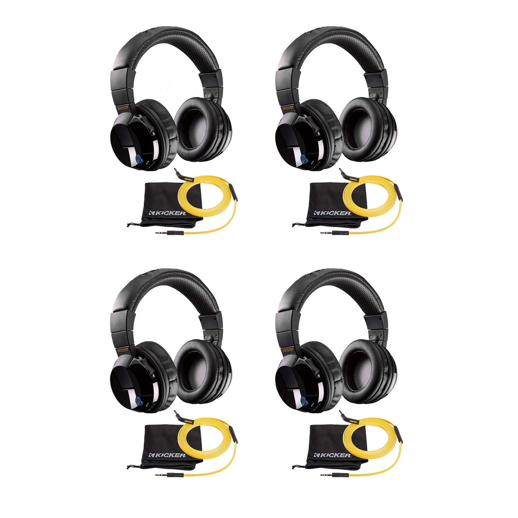 Kicker Wireless Cordless Over Ear Audio Bluetooth Stereo Headphones (4 Pack)