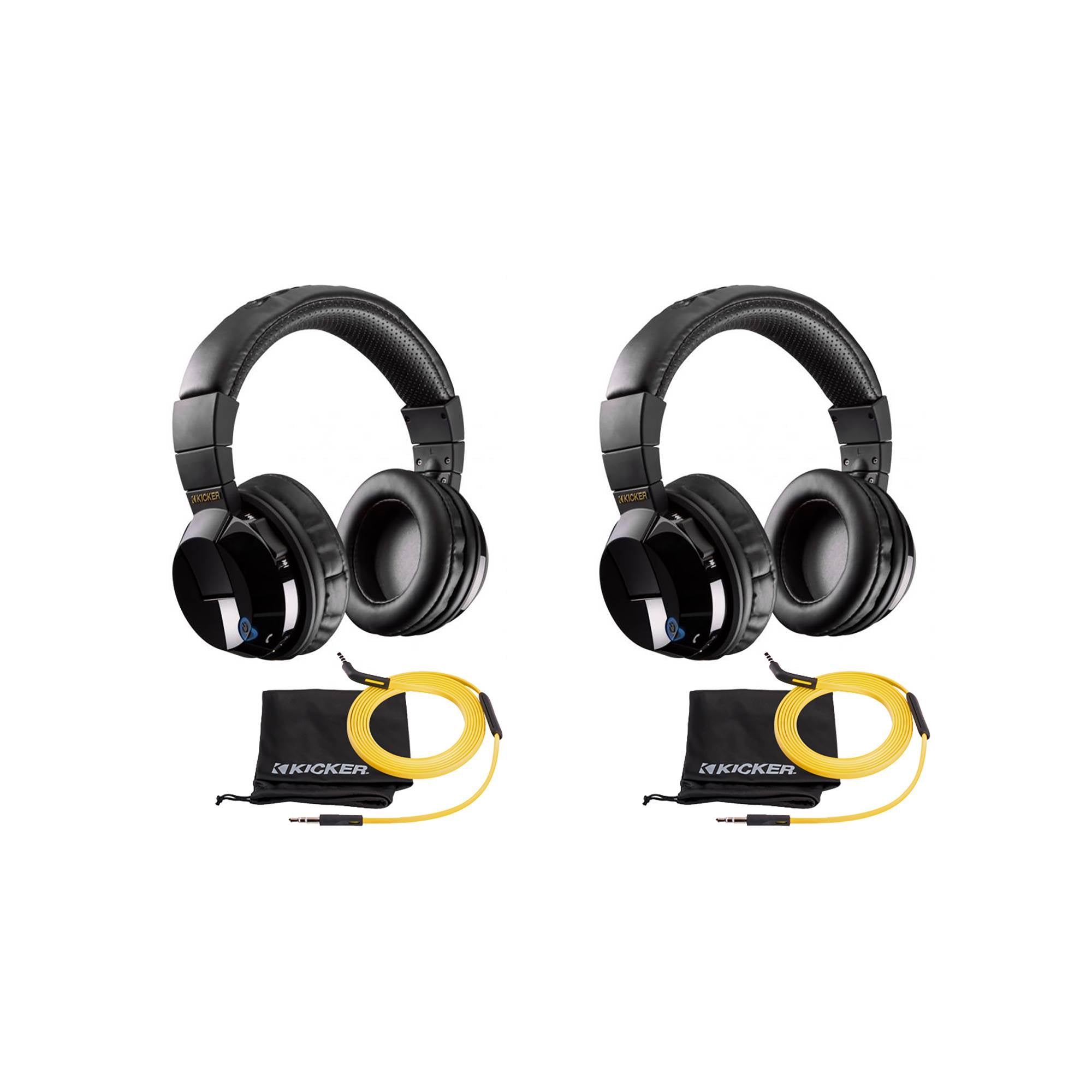 Kicker Wireless Cordless Over Ear Audio Bluetooth Stereo Headphones (2 Pack)