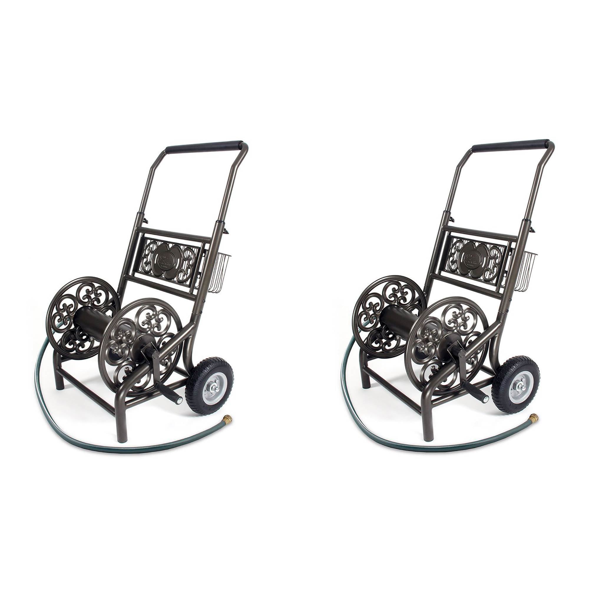 Liberty Garden Outdoor Garden Water Hose Reel Storage and Holder Cart (2 Pack) - VMInnovations