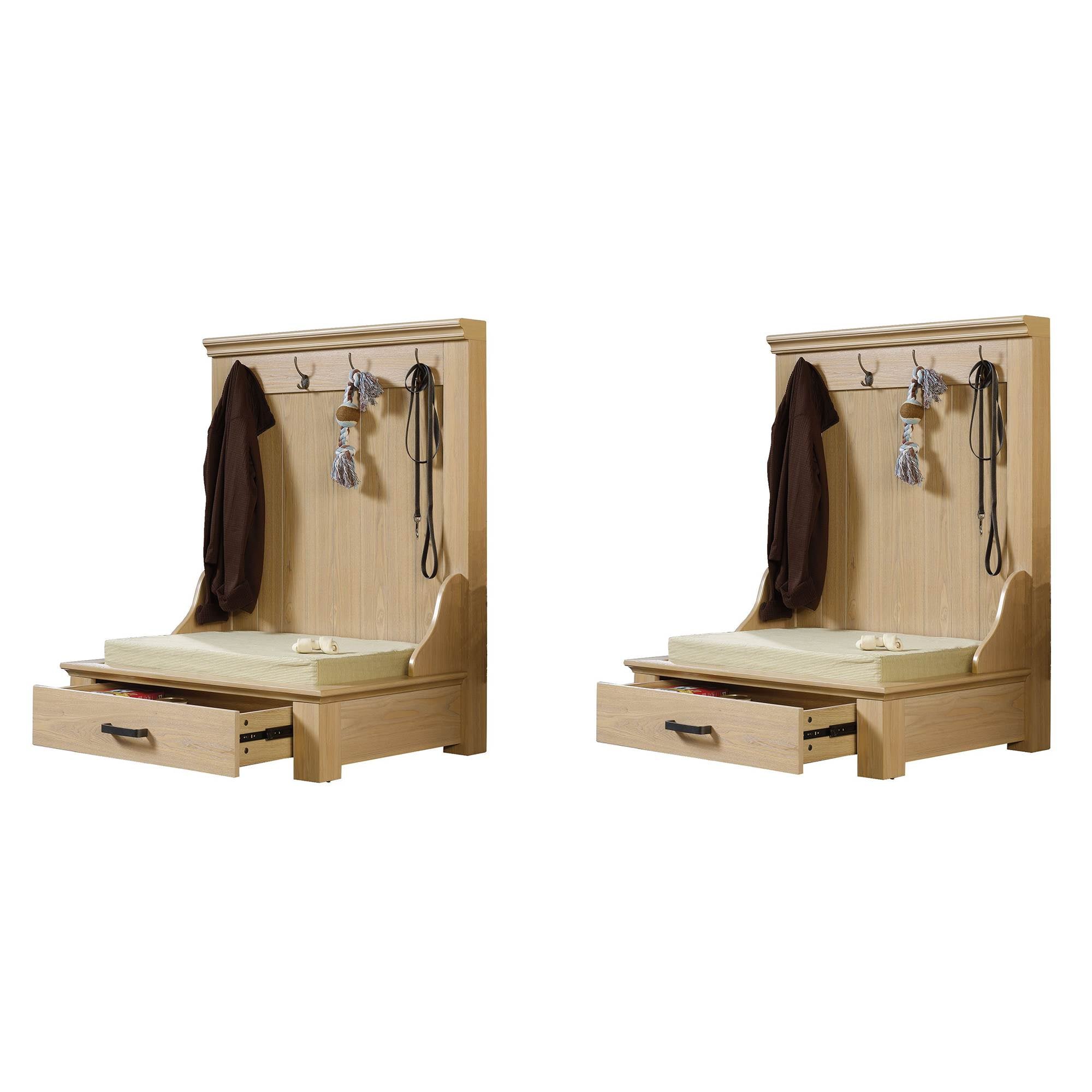 Sauder Pet Furniture Home Entryway Hanger Shelving with Storage Drawer (2 Pack)