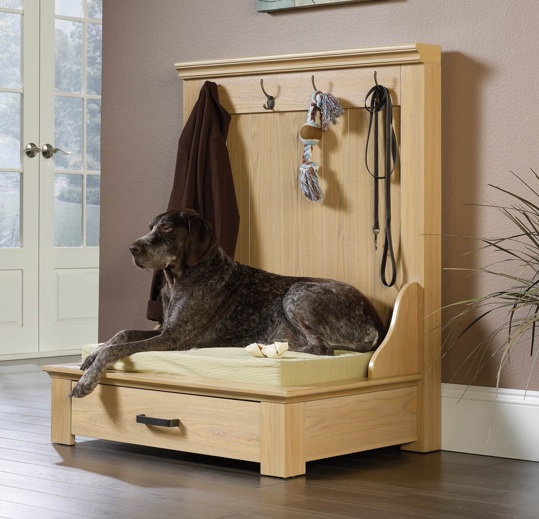 Sauder Pet Furniture Home Entryway Hanger Shelving with Storage Drawer (2 Pack)