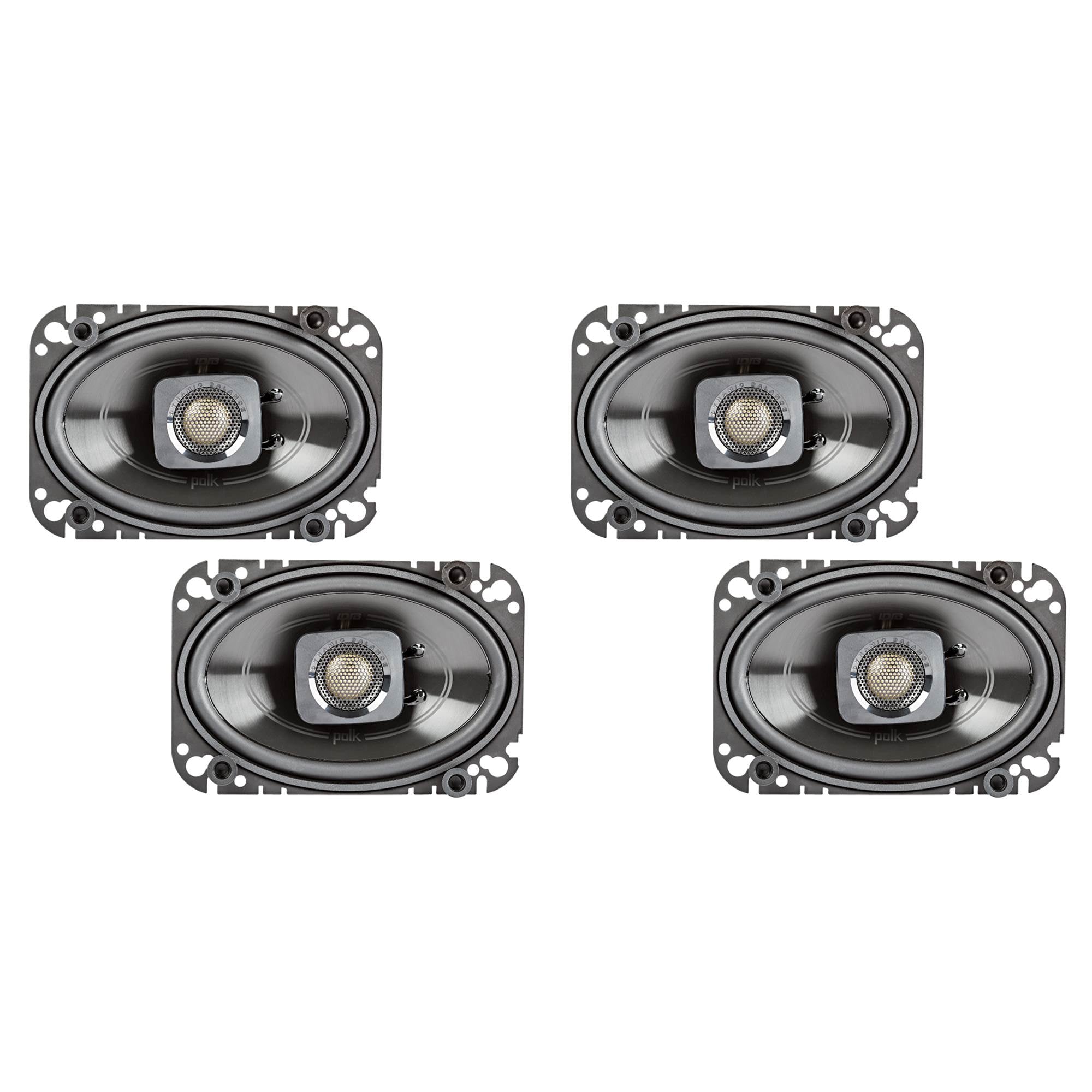 Polk Audio 4x6" 150W 2-Way Car/Marine Coaxial Speakers Stereo Black (4 Pack)