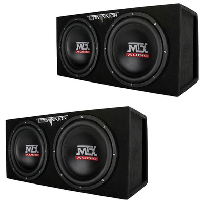 MTX 12-Inch 2000-Watt Max Car Audio Dual Loaded Subwoofer Box Enclosure (2 Pack)
