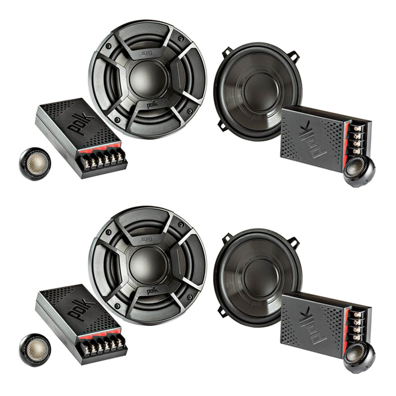 Polk Audio 5.25" 300W 2 Way Car/Marine ATV Stereo Component Speakers (4 Items)