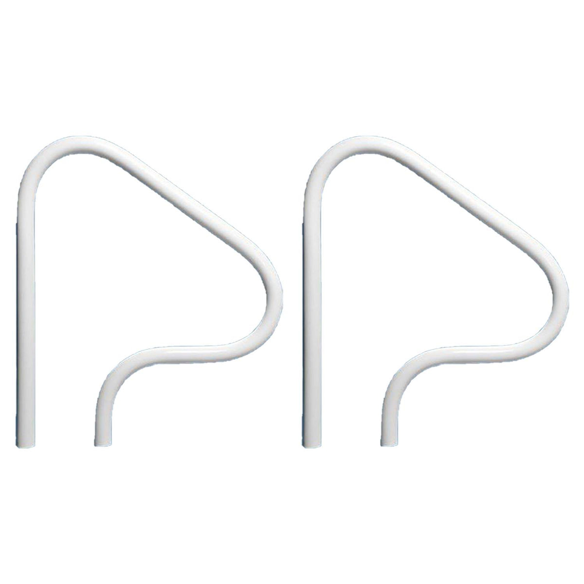 Saftron Return to Deck 3 Rust Proof Swimming Pool Handrail, White (2 Pack)