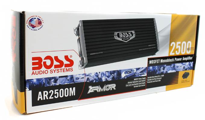 Boss Audio Armor 2500W MONO AB Car Amplifier Power Amp Mosfet + Remote (2 Pack)