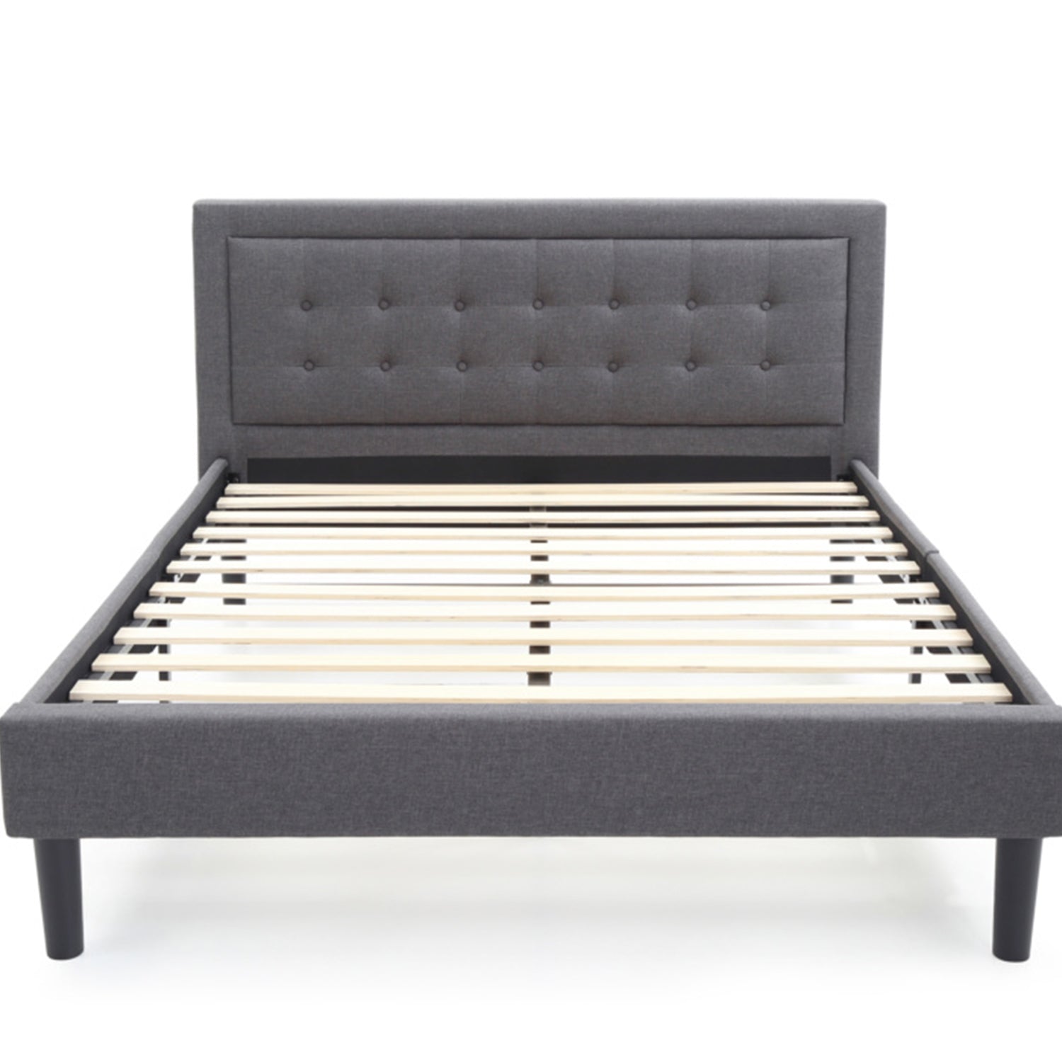 Classic Brands Mornington Upholstered Low Profile Platform Bed Frame, Full, Grey