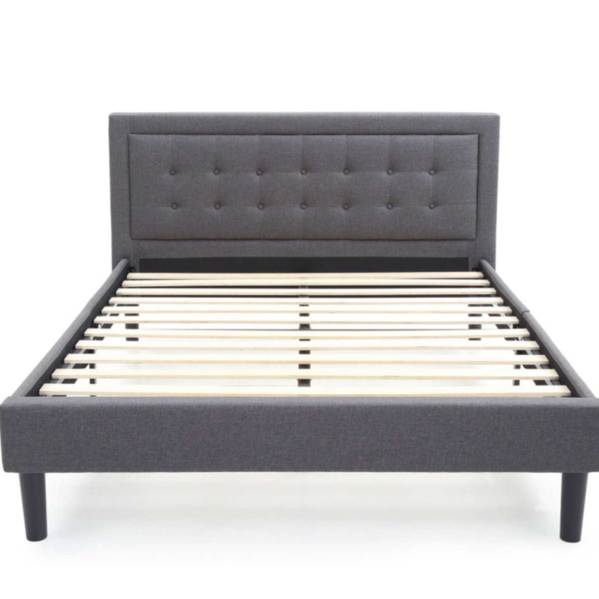 Classic Brands Mornington Upholstered Low Profile Platform Bed Frame, Full, Grey