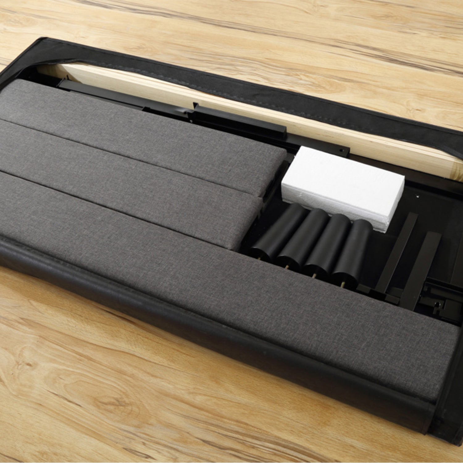 Classic Brands Mornington Upholstered Low Profile Platform Bed Frame, Full, Grey