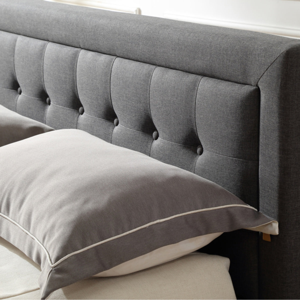 Classic Brands Mornington Upholstery Low Profile Platform Bed Frame, Queen, Grey