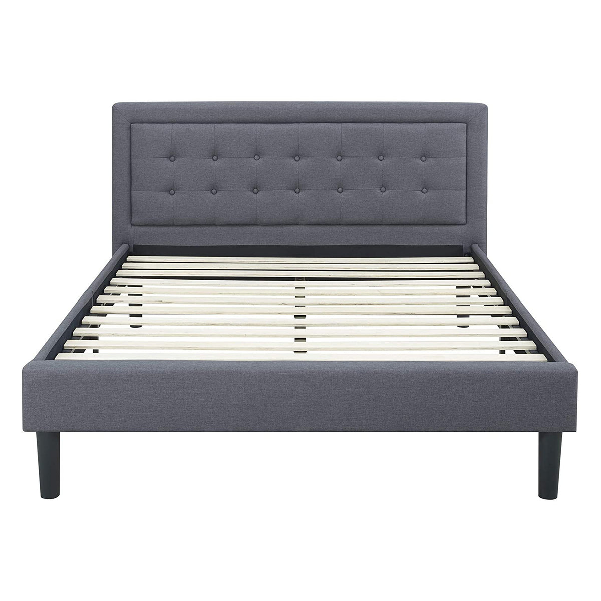 Classic Brands Mornington Tufted Upholstery Platform Bed Frame, King, Dark Grey