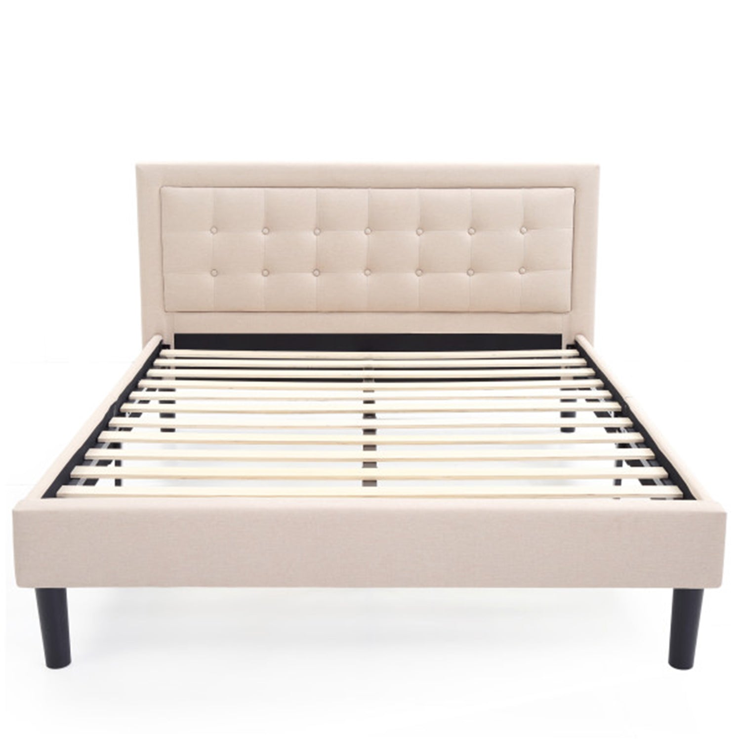 Classic Brands Mornington Compact Low Profile Platform Bed Frame, Queen, Linen