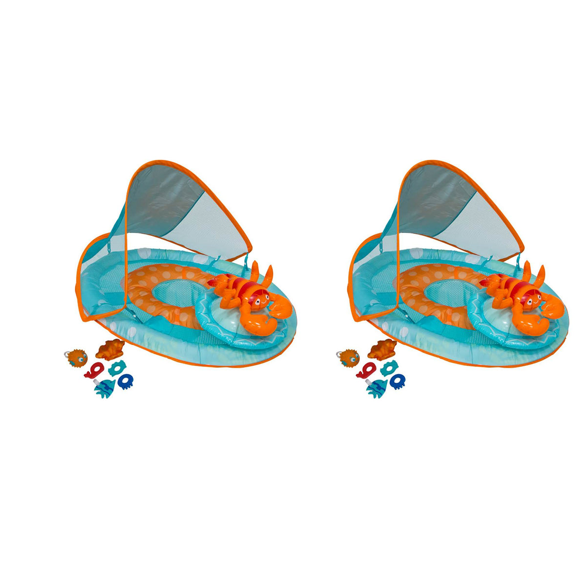 SwimWays Inflatable Baby Spring Lobster Pool Float Activity Center (2 Pack)